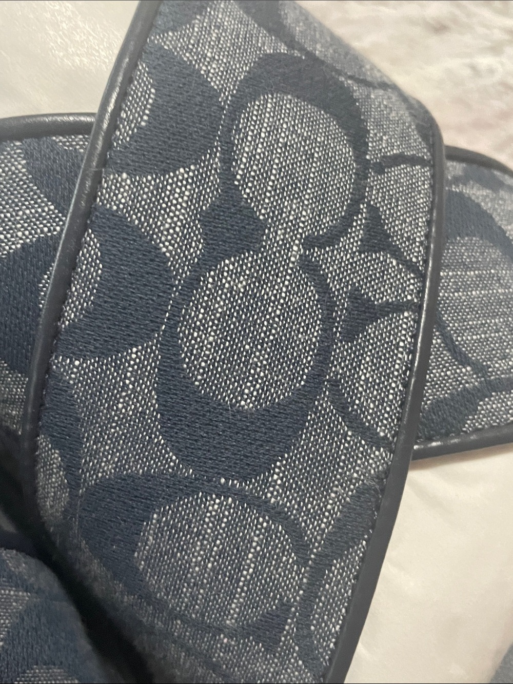 Coach Navy and Gray Signature Crisscross Sandals - Picture 5 of 7